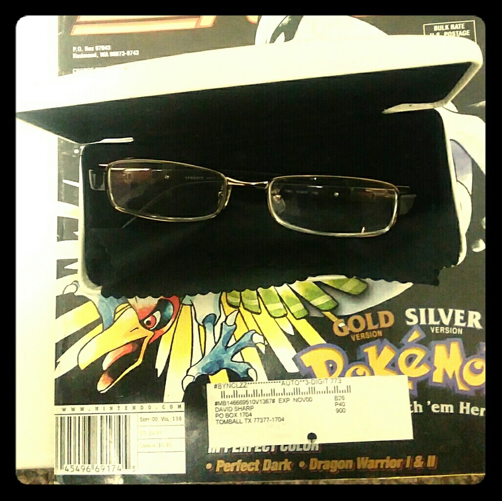 Versace gold rectangular frames eyeglasses
